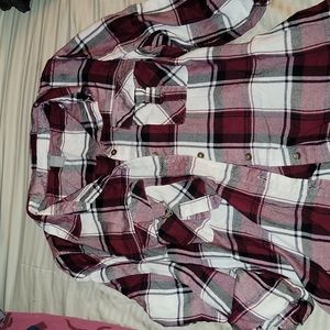 Burgundy Plaid Shirt
